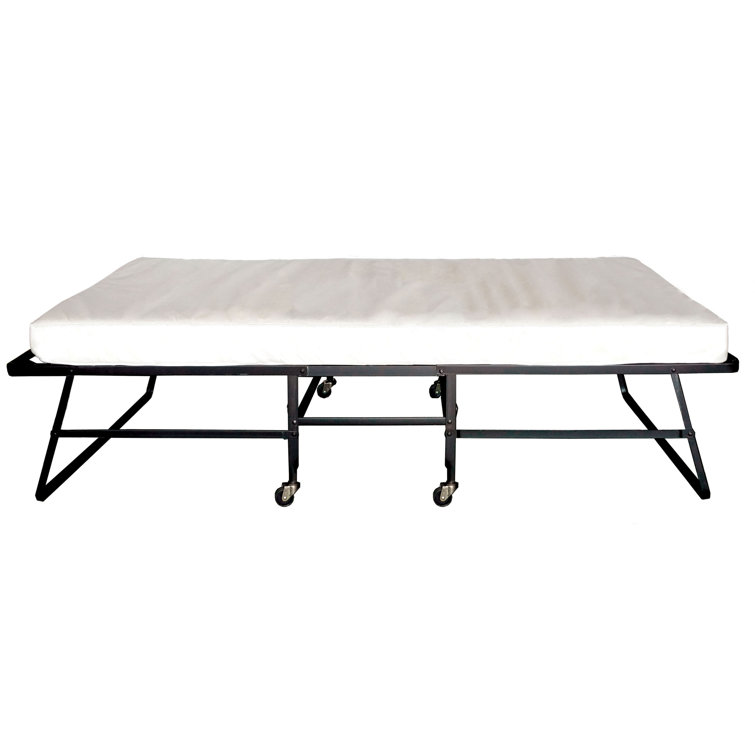 White Noise Steel Folding Bed with Mattress Included & Reviews Wayfair